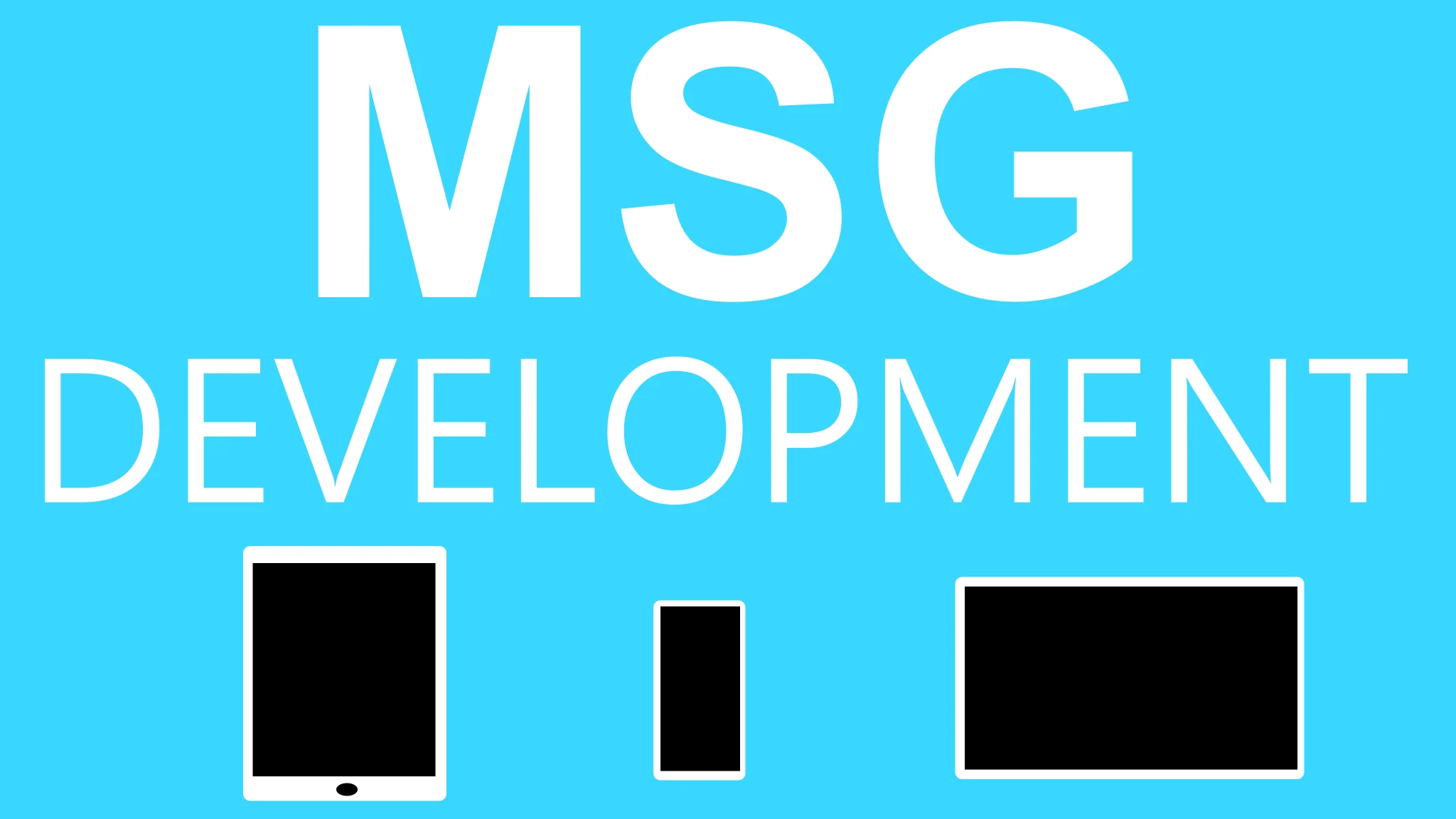 Portada de MSG Development con dispositivos móviles y computadora